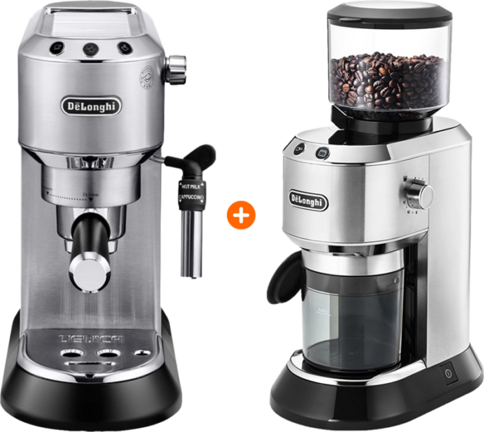 De'Longhi EC685.M Dedica Zilver + Koffiemolen