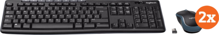 Logitech MK270 Draadloos Toetsenbord en Muis QWERTY 2-Pack