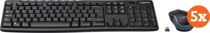 Logitech MK270 Draadloos Toetsenbord en Muis QWERTY 5-Pack