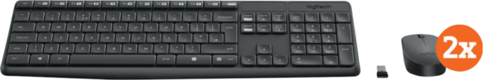 Logitech MK235 Draadloze Toetsenbord en Muis QWERTY 2-Pack