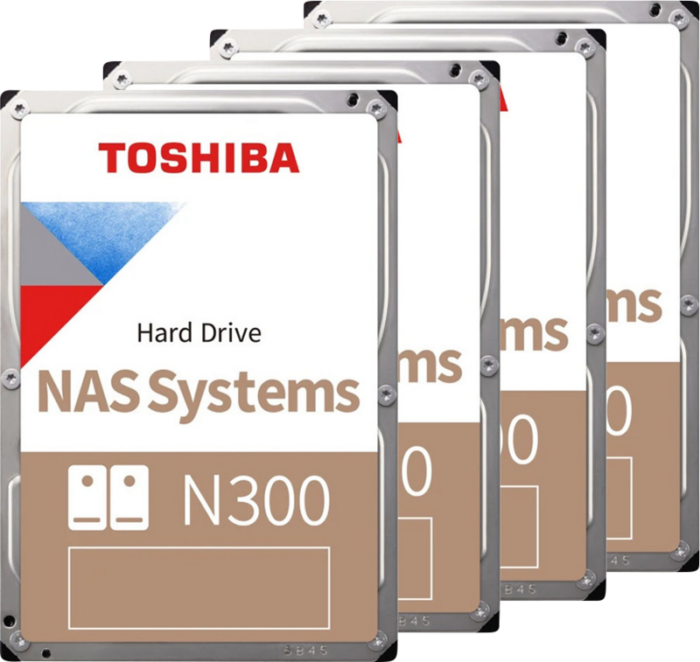 Toshiba N300 NAS Hard Drive 12TB (256MB) 4-Pack