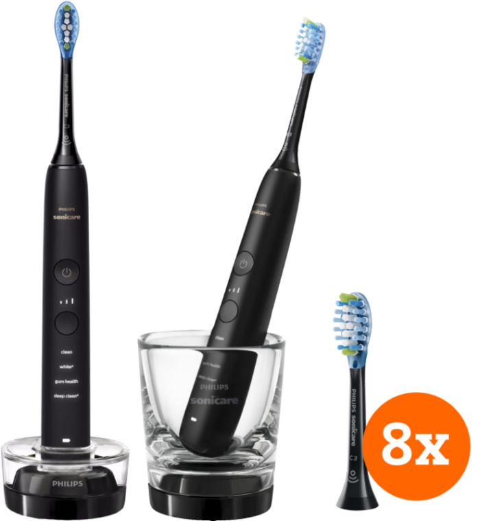 Philips DiamondClean 9000 HX9914/54 duopack + Premium Plaque Defense opzetborstels 8 stuks