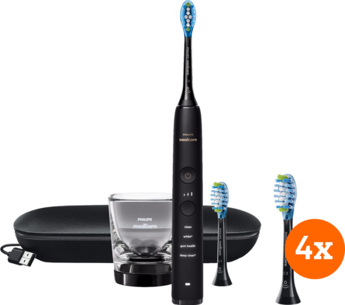 Philips Sonicare DiamondClean 9000 HX9913/18 + opzetborstels (4 stuks)