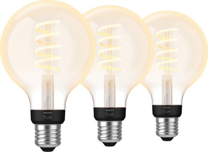 Philips Hue Filamentlamp White Ambiance Globe E27 3-pack