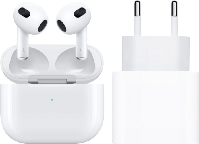 Apple AirPods 3 + Apple Usb C Oplader 20W