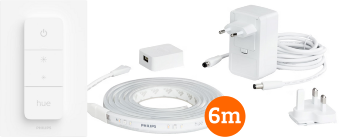 Philips Hue Lightstrip Plus White & Color 6m basisset + Draadloze dimmer