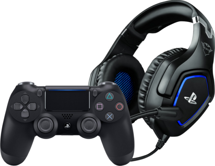 Sony Dualshock 4 Controller Zwart + Trust GXT 488 FORZE Gaming Headset
