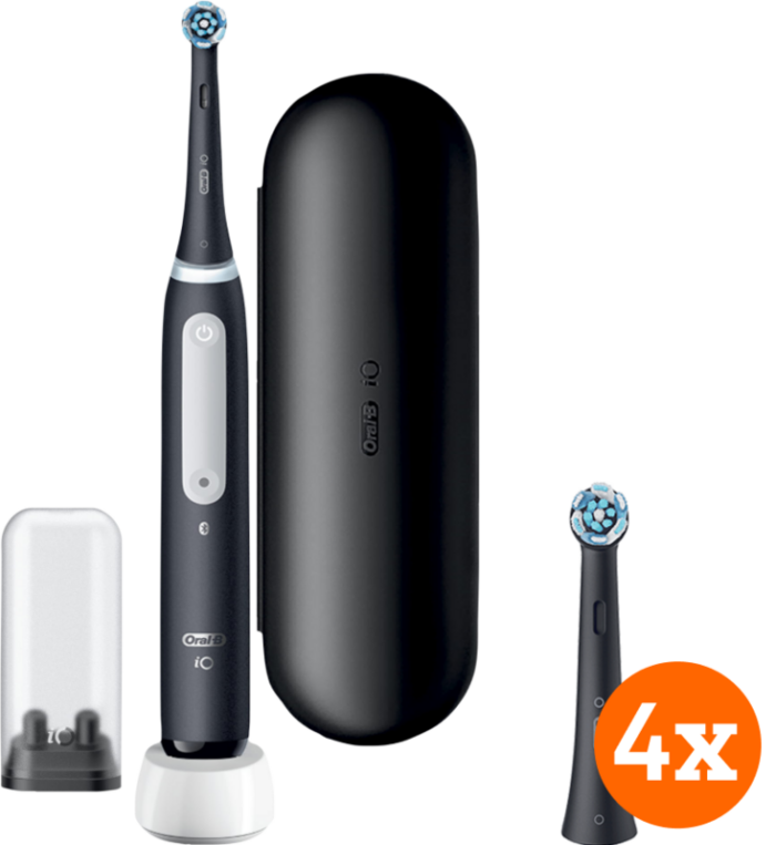 Oral-B iO 4N Black + iO Ultimate Clean opzetborstels (4 stuks)