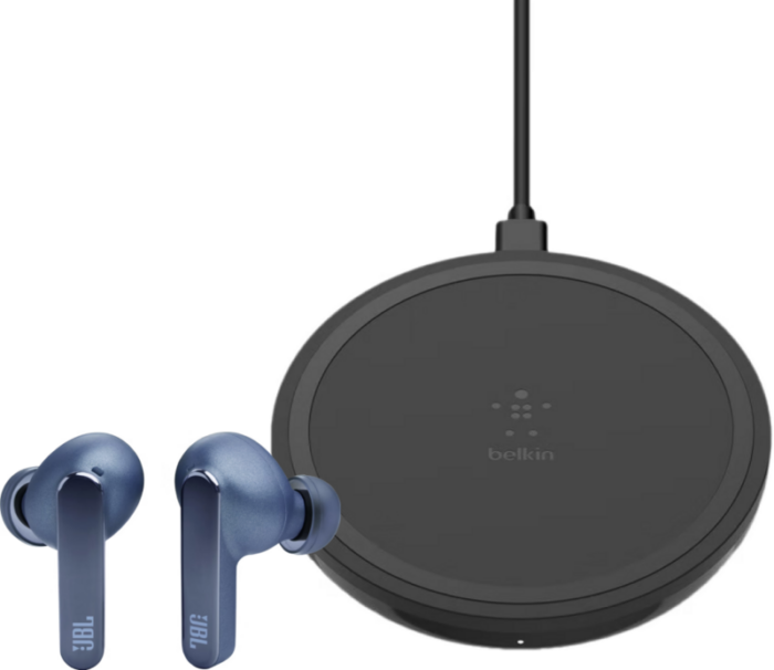 JBL Live Pro 2 Blauw + Belkin Boost Up Draadloze Oplader 10W Zwart