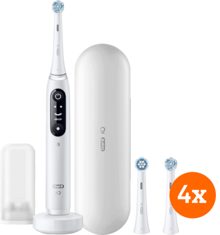 Oral-B iO 8n Wit + iO Ultimate Clean opzetborstels (4 stuks)