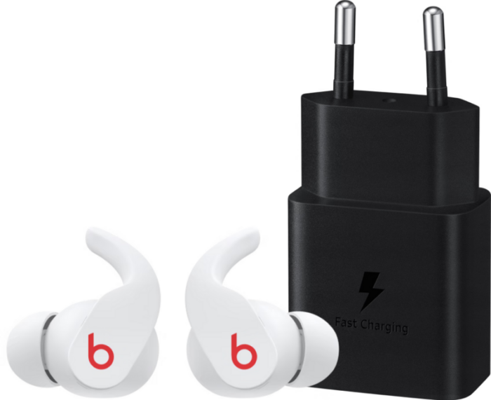 Beats Fit Pro Wit + Samsung Oplader 15W