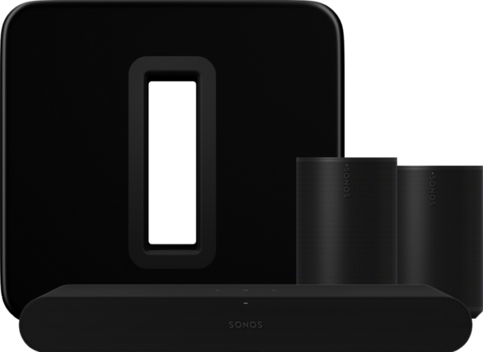 Sonos Ray Zwart + 2x Era 100 Zwart + Sub G3 Zwart