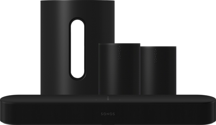 Sonos Beam Zwart + 2x Era 100 Zwart + Sub Mini Zwart