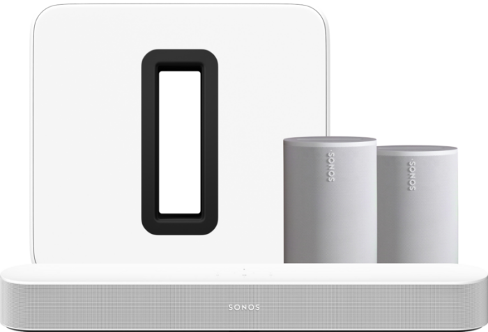 Sonos Beam Wit + 2x Era 100 Wit + Sub G3 Wit