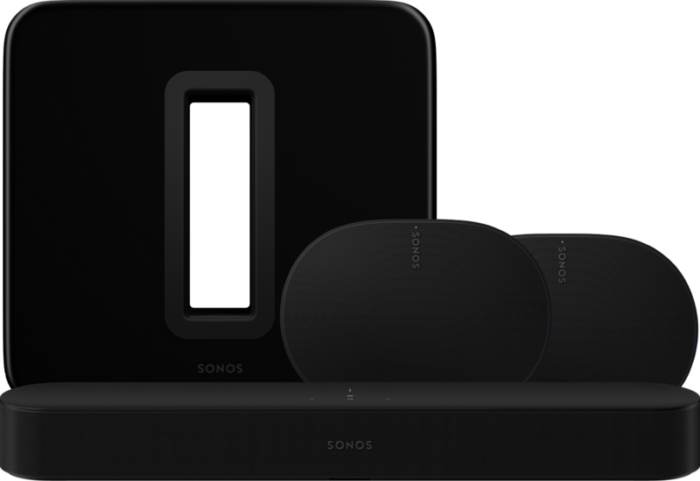 Sonos Beam Gen2 Zwart + 2x Era 300 Zwart + Sub G3 Zwart
