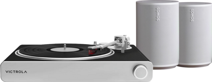 Victrola VPT-3000 Stream Zwart + Sonos Era 100 Wit Duopack