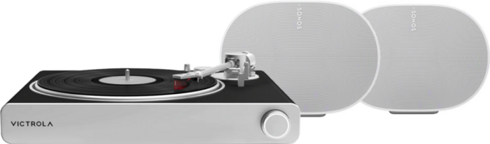 Victrola VPT-3000 Stream Zwart + Sonos Era 300 Wit Duopack
