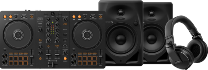 Pioneer DJ DDJ-FLX4 + Pioneer DJ HDJ-X5 Zwart + Pioneer DJ DM-50D Zwart