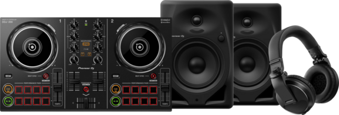 Pioneer DJ DDJ-200 + Pioneer DJ HDJ-X5 Zwart + Pioneer DJ DM-50D Zwart