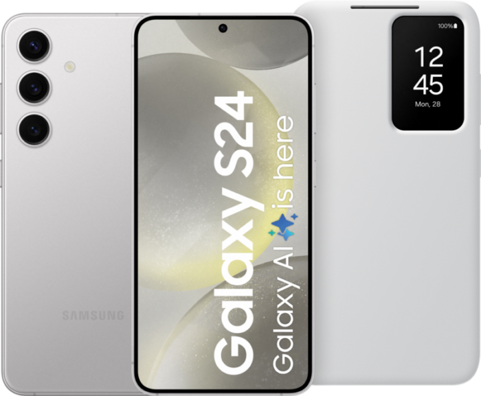 Samsung Galaxy S24 256GB Grijs 5G + Smart View Book Case Wit
