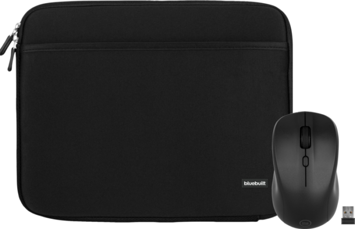 BlueBuilt Laptophoes breedte 37 cm 15-16 inch M Zwart + Nexum Draadloze muis
