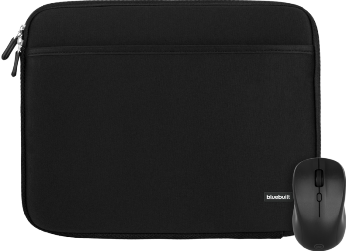 BlueBuilt Laptophoes breedte 36 cm 15 inch M Zwart + Nexum Draadloze muis