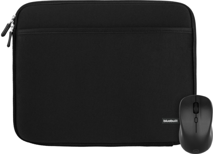 BlueBuilt Laptophoes breedte 36 cm 15 inch S Zwart + Nexum Draadloze muis