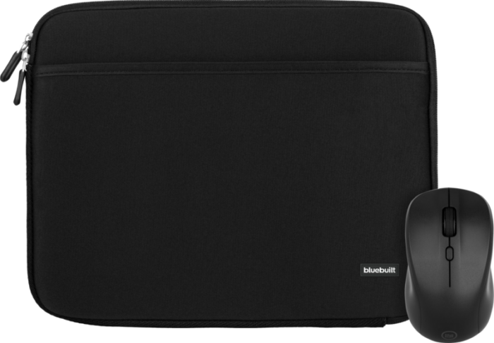BlueBuilt Laptophoes breedte 30 cm 12-13 inch Zwart + Nexum Draadloze muis