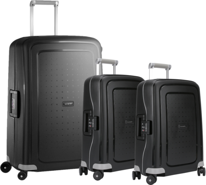 Samsonite S'cure Spinner 55+55+75cm Black Kofferset