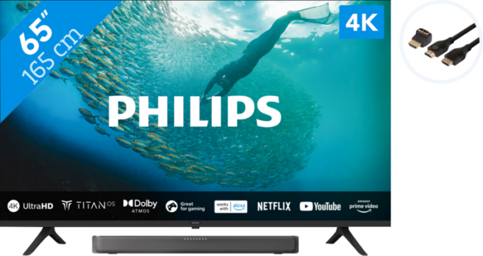 Philips 65PUS7009  + Soundbar + Hdmi kabel