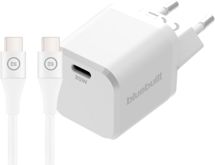 BlueBuilt Power Delivery Oplader 20W + Usb C Kabel 1