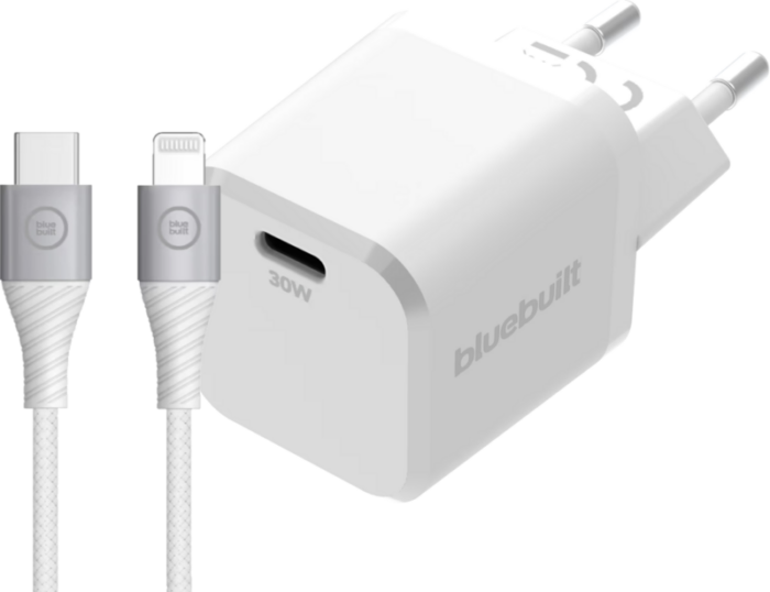 BlueBuilt Power Delivery Oplader 30W + Lightning Kabel 1