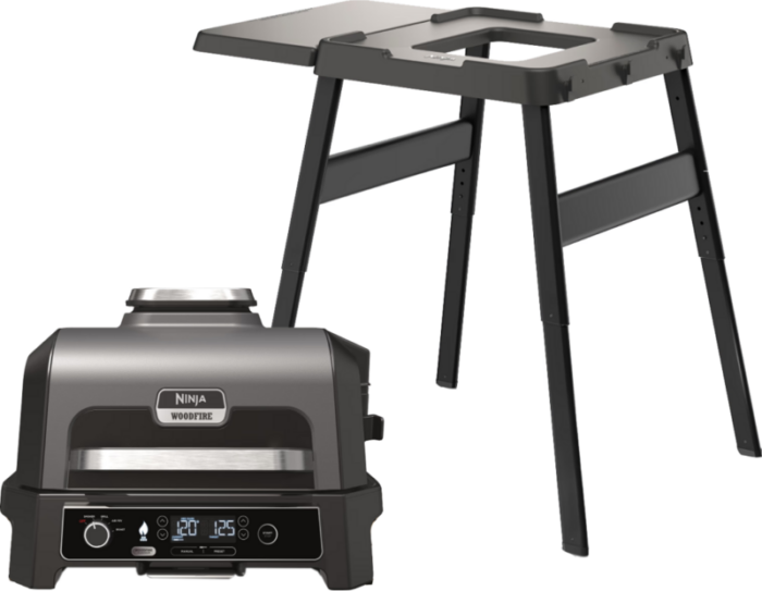 Ninja Woodfire Elektrische BBQ Grill en Smoker OG850EU + Ninja Woodfire Standaard