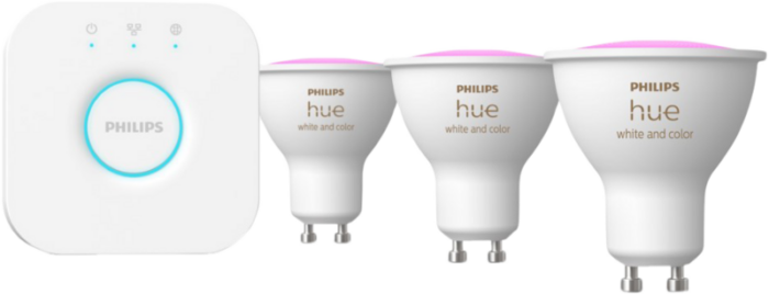 Philips Hue GU10 3-pack + Bridge starterkit