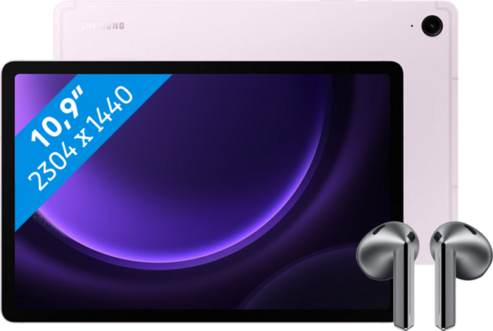 Samsung Galaxy Tab S9 FE 128GB Wifi Paars + Galaxy Buds3 Zwart